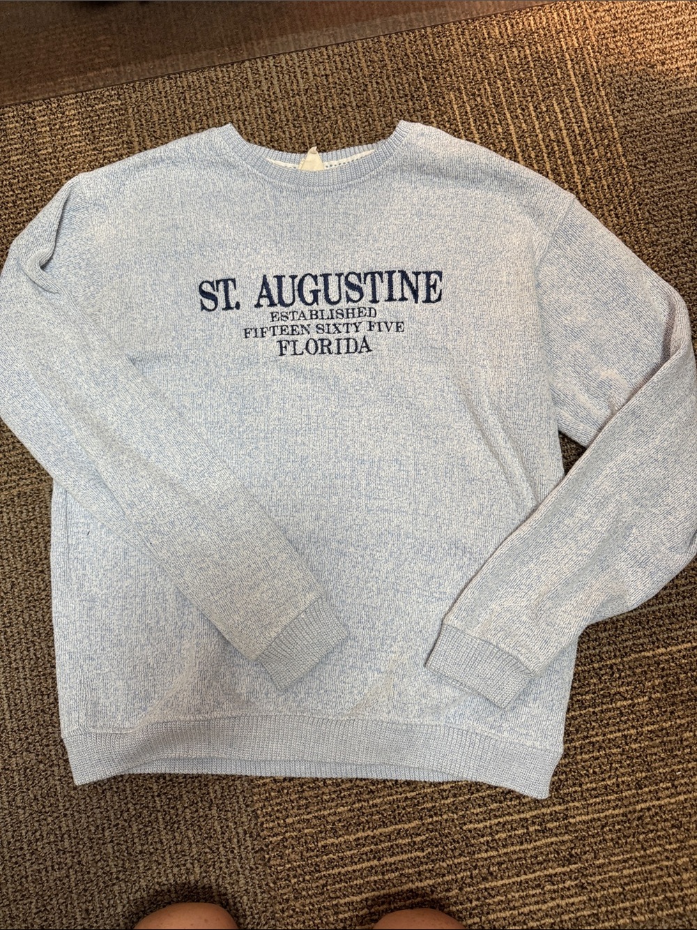 Crewneck Sweater with St. Augustine Embroidery